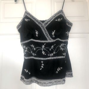 Beaded spaghetti strap top